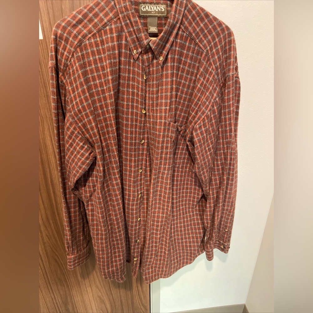 Vintage Galyan's Trading Heavy Cotton Flannel Button Up Shirt Men’s Size XLT